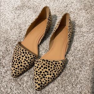 J. Crew Tan and Black Spotted Flats